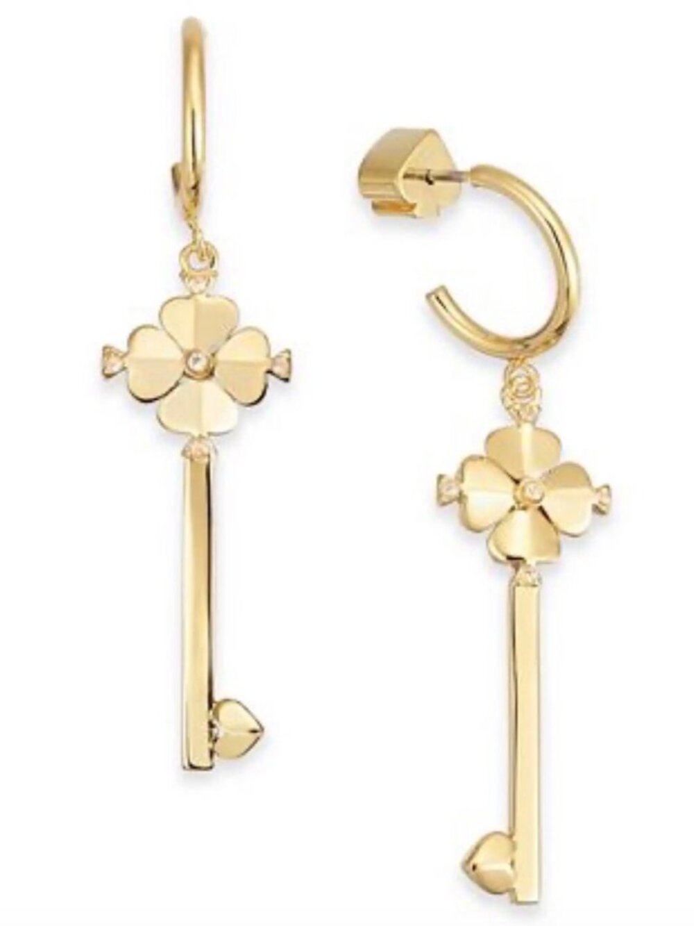Kate Spade Flower Key Drop Earrings in Gold